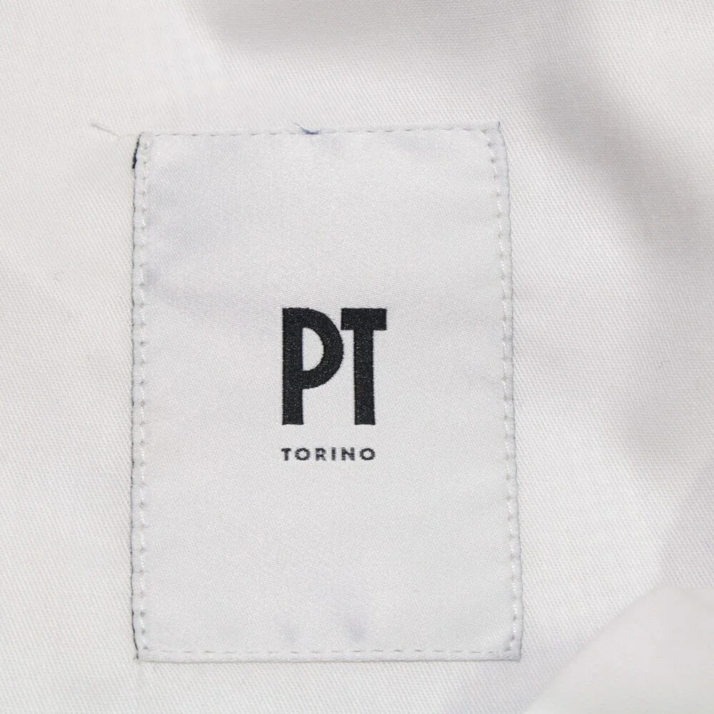 PT Torino NWT Dress Pants Size 50 (US 34) Slim Fit Super 100's Blue Check Wool